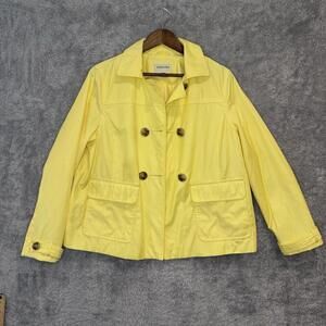 St. John’s Bay Women's Light Rain Jacket Style Yellow Old money Luxe Medium